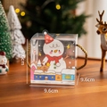 Christmas snowman clear PVC gift box with gold handles and dimensions 9.6cm - Snowman / 9.6*9.6*9.6cm