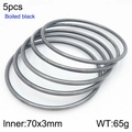 Set of 5 minimalist 3mm boiled black stackable titanium steel bangles in 70mm size - 70mm-Set of 5 (KB209830-GC)