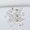 Polished silver metal wheel spacer beads for 14k gold-filled DIY jewelry making - 6mm / Platinum Plated