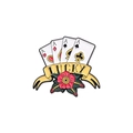 Spilla vintage in metallo con carte da poker fortunate, quattro assi e rosa rossa - Stile Carte da Gioco Lucky Rosa (QHXZ1786)