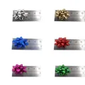 Mini 1-inch metallic star bows in assorted colors including gold silver and red - Multicolor