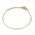 Collana minimalista in acciaio inossidabile placcato oro 18K con maglia a labbro per donna - Bracciale (16+5cm) / Oro