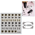 5D embossed black gold heart and butterfly nail art stickers, DIY gel nail decals. - Cartoon Sticker (RJ-0006) / 60X60mm