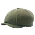 Classic army green newsboy cap for men featuring a retro octagonal eight-panel design - Adjustable / Army Green