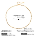 Klassieke 18K gouden roestvrijstalen ketting met hartvormige zirkonia hanger - Mode Eenvoudige Ketting Stijl (JDN0305024)