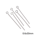 Stainless steel eyepins 0.6x30mm for jewelry making DIY necklaces bracelets - Eye Pin 0.6x30mm Steel Color (20 pcs/Pack)
