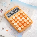 Calculatrice mécanique avec grand écran et touches rondes rétro colorées en orange - Calculatrice 817+Jaune Mixte Silencieuse