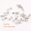Small 14mm silver pinch bails for DIY jewelry making and pendant connectors - 14mm Small Size Copper Bail Clasp