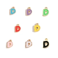 Letter D alloy charms in eight colors with double-sided oil drip finish for DIY jewelry - Letter D / Black