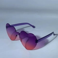 Lunettes de soleil cœur sans monture avec verres dégradés violet et rose pâle - Dégradé violet à rose