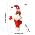 Red Christmas gnome curtain tieback doll with 53cm height dimensions and measurements - Red & White
