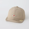 Close-up of baby sun hat featuring detailed white horse embroidery and soft brim texture - 50cm (1-3 Years) / Horse Embroidery - Khaki