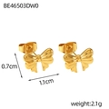 Minimalist golden butterfly stud earrings in 14K gold plated stainless steel - BE46503DW0 Gold Micro Butterfly