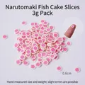 3g pack of 0.6cm miniature pink and white fish cake slices for DIY crafts and slime - 0.6cm Small Narutomaki - Polymer Clay (3g Bag)
