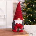 Christmas gnome doll with red antlers and heart, 25cm height and 176g weight - Red Heart Pillow Knitted Hat Gnome (25cm)
