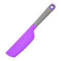Purple silicone spatula with gray handle and hanging hole for kitchen baking and mixing - Long Head Style / Purple