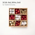 99-piece 3cm red, white, and gold Christmas ball ornaments set with diverse textures - Sf-106 - Red And White Gold