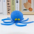 Cute blue octopus bath toy with big yellow eyes and flexible soft rubber tentacles - Blue Bath Octopus