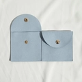 Light blue microfiber jewelry envelope pouch with gold snap button closure - 8*8cm / Light Blue