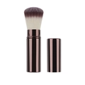 Details eines ausziehbaren Make-up-Pinsels mit braunem Metallgriff und Farbverlauf-Borsten - Small Long Handle / Kaffeebraun