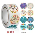 Easter bunny and egg decorative stickers roll with colorful 2.5cm round labels - Egg and Bow Series (K-199) / 500 Pieces/Pack (Diameter 2.5cm)