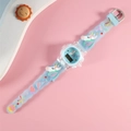 Light blue unicorn cartoon digital watch with flexible patterned strap and metal buckle - Unicorn 2 Blue