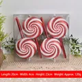 4er-Pack rot-weiße glitzernde Spiral-Zuckerstangen Christbaumschmuck in Box - Neue Schachtel Lollipops (4 Stk.)
