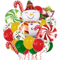 Détail de l'ensemble de ballons de Noël avec bonhomme de neige et canne en sucre festif - Bonhomme de Neige avec Chapeau Style C