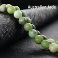 Natural apple green chrysoprase round gemstone beads for DIY jewelry making and crafts - Australian Jade