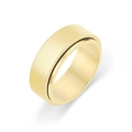 Detail of gold rotatable spinner ring with brushed texture and black accent line - US 6 / Gold Satin Brushed Rotating Ring