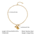 Collar dorado de acero inoxidable con colgante de concha marina y perlas finas - Estilo de Colgante de Estrella de Mar Concha y Perla (YYN025158)