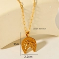 Détail du collier fer à cheval plaqué or 18 carats avec spécifications de taille - Fer à Cheval