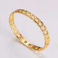 Dettaglio del bracciale a catena barbazzale in acciaio inossidabile placcato oro - Oro