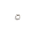 Macro detail of a polished 10mm silver stainless steel circular bead charm for DIY necklaces - Letter O Silver Color
