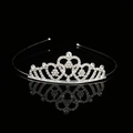 Sparkling silver rhinestone heart crown headband for girls' birthday princess costume - New Style A