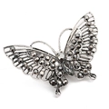 Elegant silver butterfly brooch featuring dark grey rhinestones and hollow metalwork - Style 9/Dark Grey Hollow Rhinestone