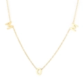 Elegant gold MOM pendant necklace with refined link chain on a clean white background - Gold (KN236020-KLX)