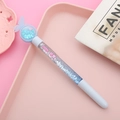 Creative liquid glitter pen in blue with a butterfly ball top and sparkly sequins - Butterfly Blue