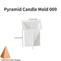 Moule à bougie en silicone en forme de pyramide avec dimensions et échantillon orange - Pyramide