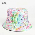 Detailed view of colorful abstract watercolor floral pattern on a cotton bucket hat - M (56-58cm) / Painted Abstract Style (2#)