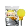 Gele pluche poederdons met strik en handvat in zilveren merkverpakkingstas - Zakverpakking / Geel
