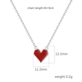 Detailed size specifications for the red heart pendant necklace with dimensions and weight - Red Heart Silver Chain (Steel MS-324)