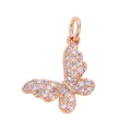 Elegant rose gold butterfly pendant featuring sparkling micro-pave white zirconia accents - Pink L358630-Rose Gol