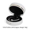 White PU leather cylindrical jewelry box and luxury snake-shaped diamond bracelet - White Box Black Interior Bracelet Box