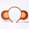 Plush brown monkey ears headband costume accessory for animal themed parties - Dark Coffee Monkey