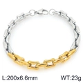 Pulsera bicolor de acero plata y oro, longitud de 200mm y peso de 23g para hombres - Estilo de Color Mixto (KB207198-Z)