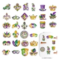 Set pegatinas pintura diamante Mardi Gras con coronas y máscaras en morado verde y oro - Mardi Gras (Juego de 30)