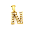 Golden 18K plated stainless steel letter N pendant with sparkling zircon stones - Letter N Pendant