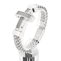 Hip hop silver steel bracelet with cross pendant and wheat chain for men - 21cm / Steel Color (KB166613-KFC)