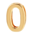 Polished golden alloy 10mm number 0 charm bead with mirror finish for DIY bracelets - 10mm Full Drill Letter / Letter O